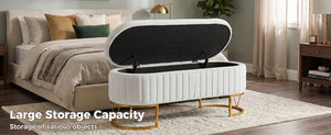 Storage Bench Bedroom Bench with Golden Metal Legs