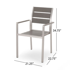 Dreamlan Outdoor Aluminum Dining Chair (Set of 2)