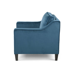 Blue Velvet Upholstered Club Chair