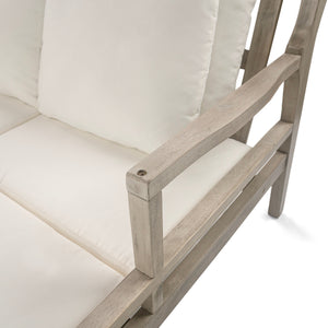 Outdoor Daybed With Four Pillows (Gray+Beige Cushion)
