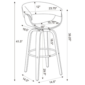 Swivel Bar Stool Elegant Design With Upholstery - Cream