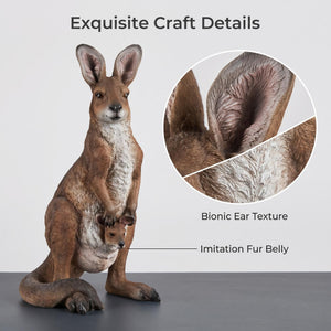 22" Mother Kangaroo with Joey Statue