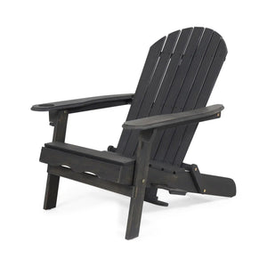 Zenithia Outdoor Foldable Adirondack Chair With 2 Cup Holders