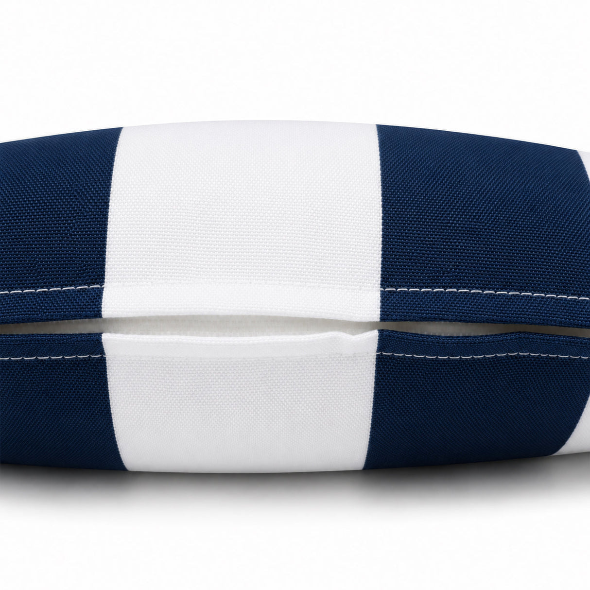 2 Pack Outdoor Lumbar Pillow Covers - Navy Blue/White Striped