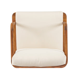 Canape 4-Pieces Acacia Conversation Set with Cream Cushion, Teak