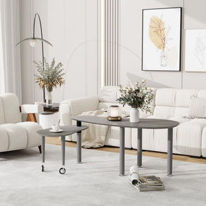Rotatable Cocktail Table With Solid Legs, 360 Degree Rotating