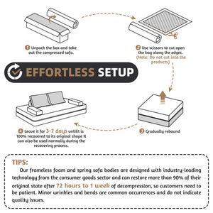Multifunctional Convertible Sofa Bed With 2 Tumbler Backrests And 2 Pillows, Deep Seat Couch
