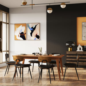 Rectangular Dining Table with Durable Solid Rubberwood Construction - Brown