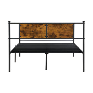 California King Bed Frame - Stylish Design with Wood Panel Headboard