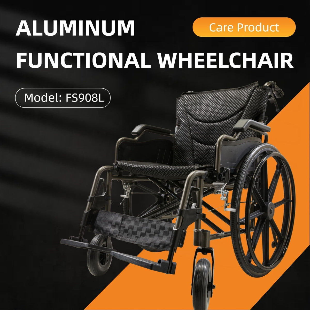Lightweight Foldable Transport Wheelchair with Double X Force Support - Pearl Silver or Gray