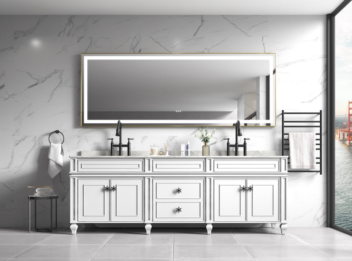 118 x 36 Inch LED Bathroom Mirror with Aluminum Frame