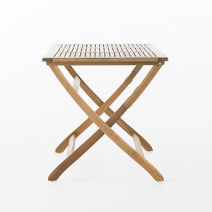 Blissique - Outdoor Foldable Wood Dining Table With Slat Design