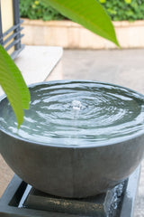Zen Bowl Water Fountain Outdoor Bird Feeder and Garden Feature