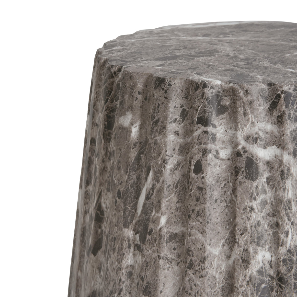 Outdoor Cleme Carved Side Table, Brown End Table