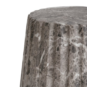 Outdoor Cleme Carved Side Table, Brown End Table