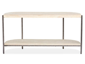 Jennings - Demilune Sofa Table - Edgecomb Gray And Weathered Antique Nickel