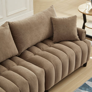 83'' Futon Sofa Bed with Adjustable Backrest and 2 Pillows