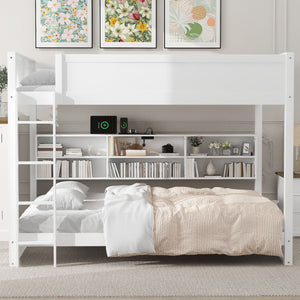 Bunk Bed With Storage Cabinets And USB Ports