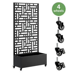 Metal Planter Box with Trellis, 73" x 35" x 16" Raised Garden Bed