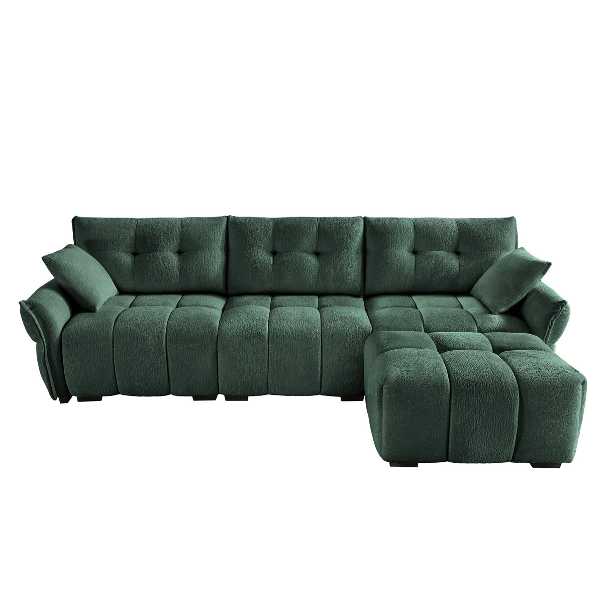 Three-Seater Sofa Set With Ottoman And Pillows