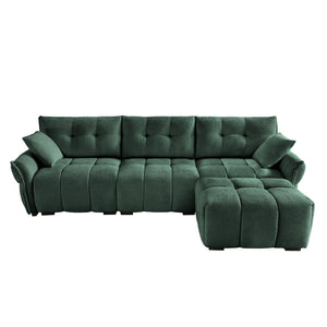 Three-Seater Sofa Set With Ottoman And Pillows