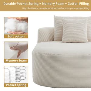 Oversized Chaise Lounge Sofa Bed With Deep Seat And Soft Pillows