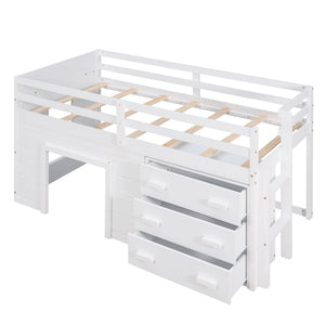 Loft Bed With Cabinet And Shelf