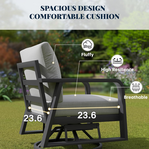 FR One Three-Seater Sofa + Two Swivel Chairs + One Coffee Table
