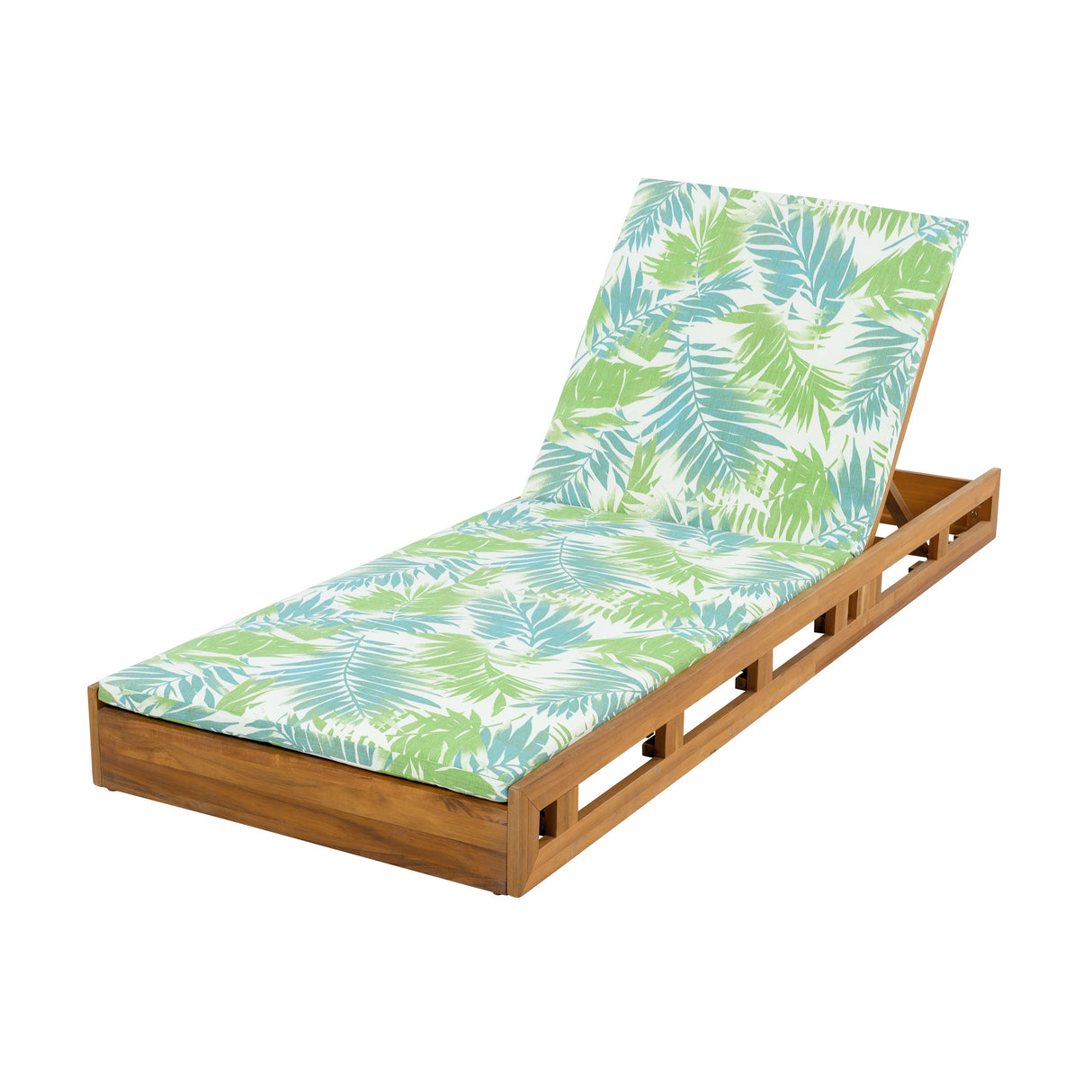 Lounge Chaise Set, Acacia Wood with Water-Resistant Lounge Cushions