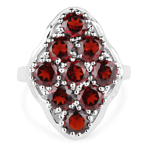 5.22 Carat Genuine  Garnet .925 Sterling Silver Ring