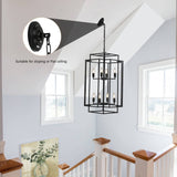 18' Modern 8-Light Black Geometric Pendant Chandelier