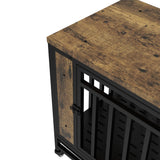 Wooden Dog House Dining Table with Iron Door