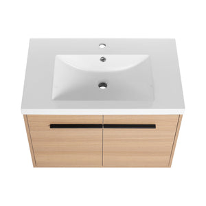 Bathroom Vanity Set With Resin Countertop Sink, 2 Doors