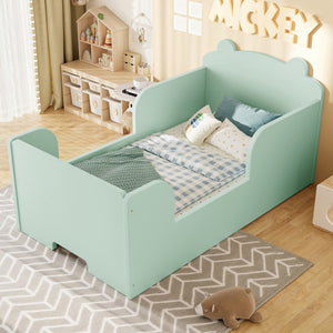 Toddler Floor Bed Frame, Bear Shape Cot Bed for Boys and Girls Ages 3-6