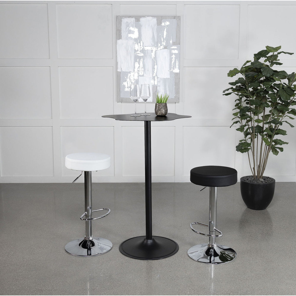 Fresno - Curved Cloud Shaped Bistro Bar Table Bar Table - Black