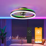 19.7" RGB Flush Mount Ceiling Fan with Light for Bedroom