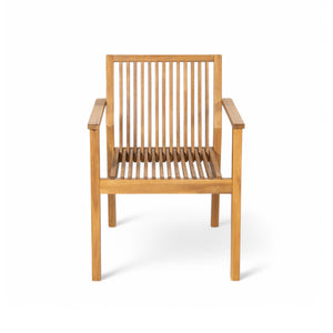 5-Piece Acacia Wood Outdoor Dining Set, Patio Table & Chairs with Removable Cushions