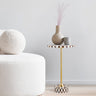 Calix Contemporary Minimalist Metal/Cork Round End Table