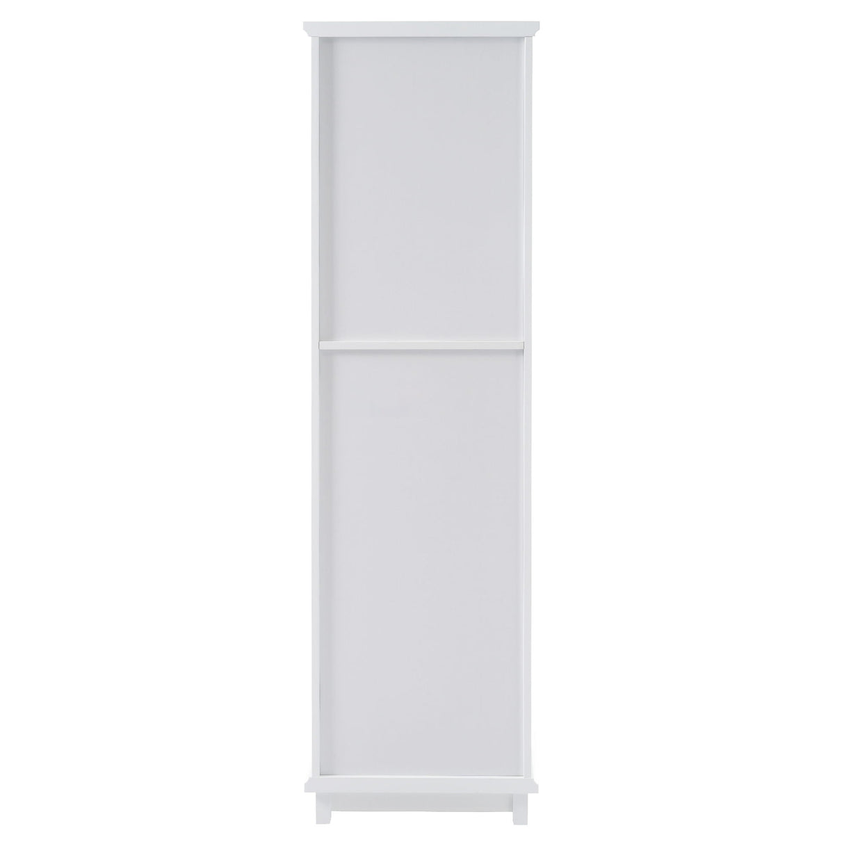 Tall Bathroom Storage Cabinet With Glass Doors, Free-Standing, Two Drawers, And Adjustable Shelves, Board, Painted Perfect For Displaying Your Favorite Items