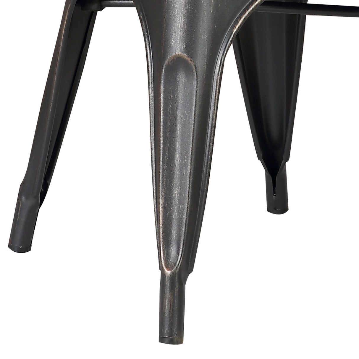 Set of 4 Stackable Metal Dining Chairs, Modern Industrial Slat Back