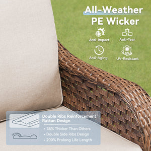 3 Pieces Outdoor Furniture Set, Outdoor Swivel Gliders Rocker