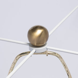 D15x26.7' White and Gold Alabaster Slab Table Lamp