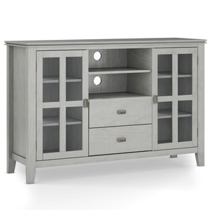 Handcrafted Tall TV Media Stand with Glass Doors and Storage - Multiple Colors
