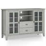 Handcrafted Tall TV Media Stand with Glass Doors and Storage - Multiple Colors