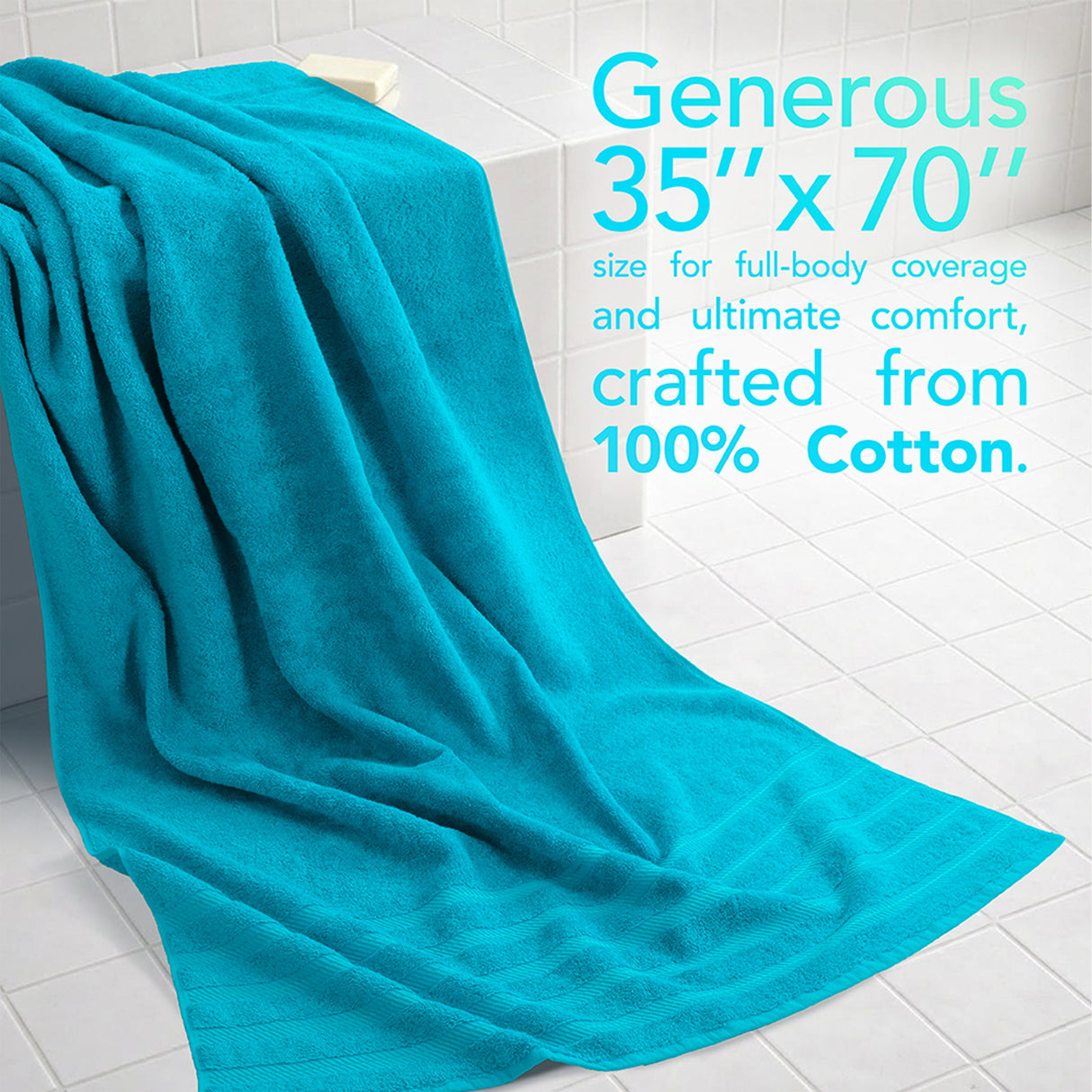 American Soft Linen 35x70 Inch Jumbo Bath Sheet Set of 2 – Extra Large 100% Cotton Turkish Bath Towels