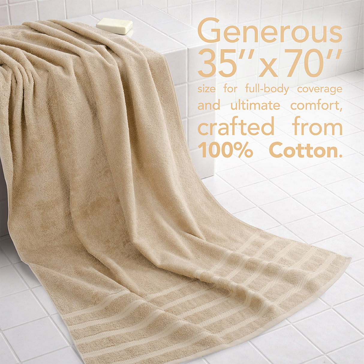 American Soft Linen 35x70 Inch Jumbo Bath Sheet Set of 2 – Extra Large 100% Cotton Turkish Bath Towels