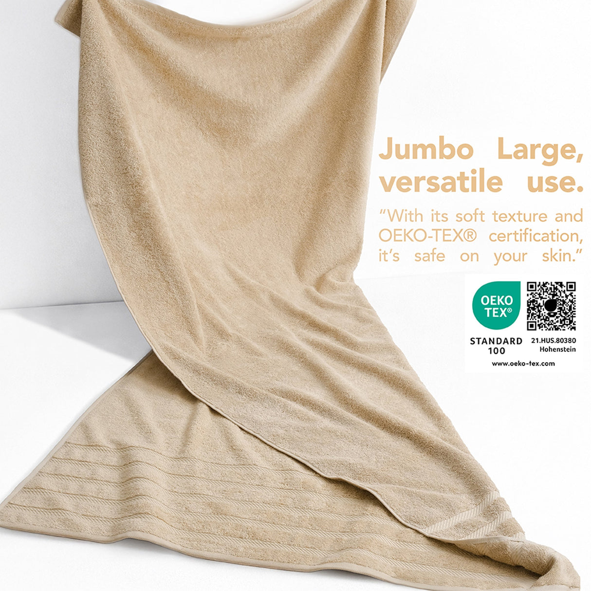 American Soft Linen 35x70 Inch Jumbo Bath Sheet Set of 2 – Extra Large 100% Cotton Turkish Bath Towels