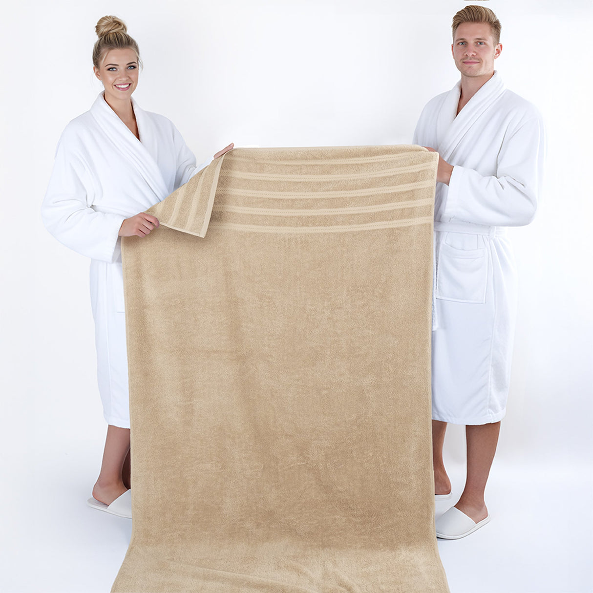 American Soft Linen 35x70 Inch Jumbo Bath Sheet Set of 2 – Extra Large 100% Cotton Turkish Bath Towels