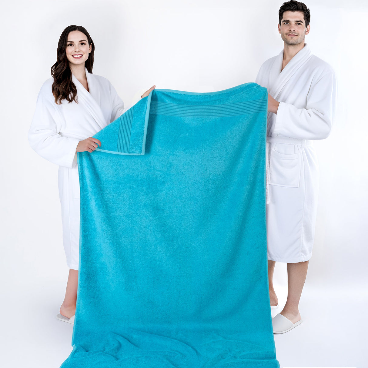 American Soft Linen Bekos 35x70 Inch Jumbo Bath Sheet Set of 2 – Extra Large 100% Cotton Turkish Bath Towels