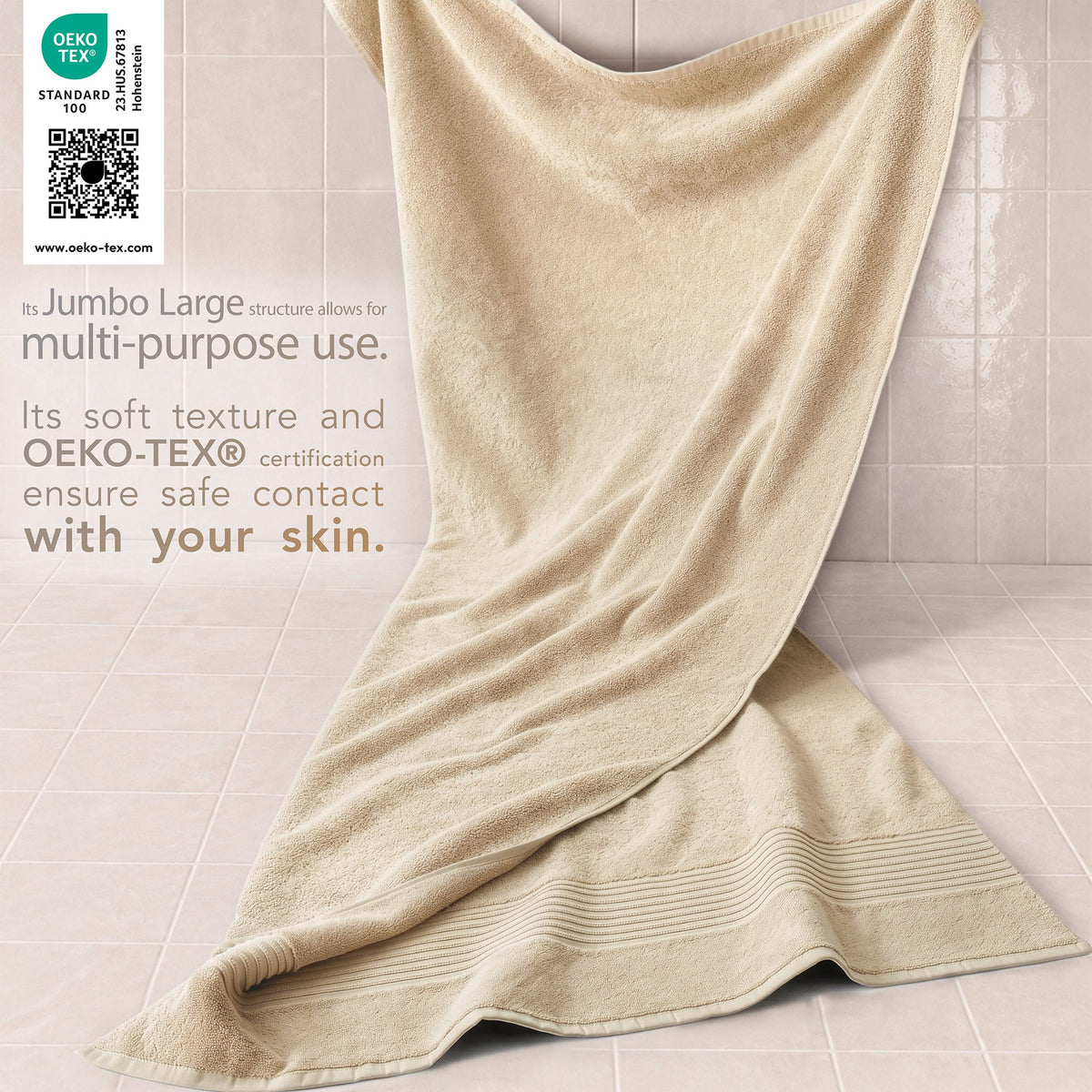 American Soft Linen Bekos 35x70 Inch Jumbo Bath Sheet Set of 2 – Extra Large 100% Cotton Turkish Bath Towels